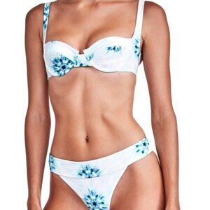 Devon Windsor Everly Tie-Dye Bikini Bottom Sz Small Blue & White